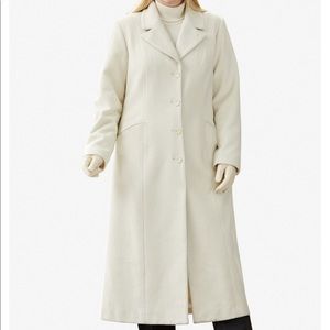 NWOT Cream long trench coat
